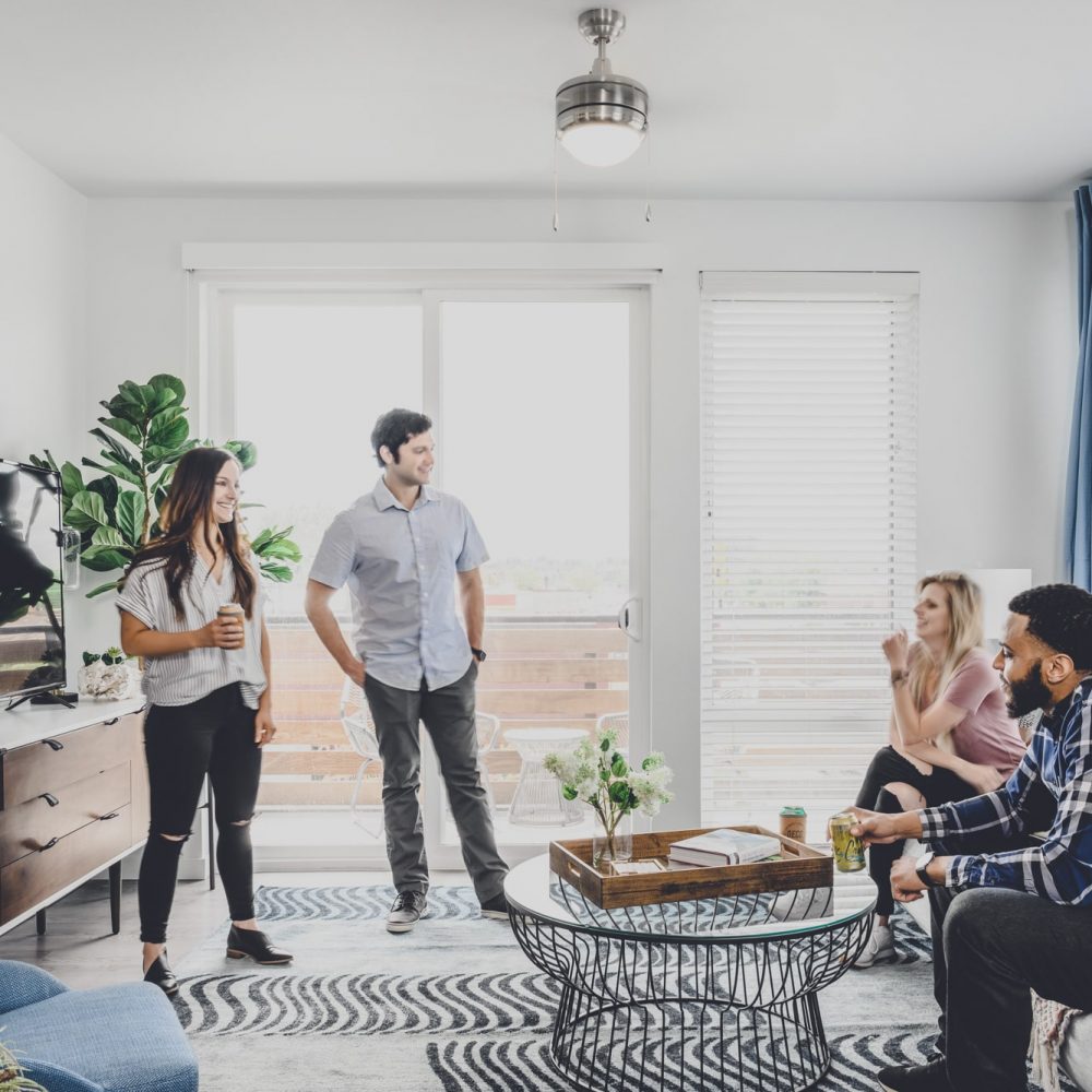 Denver, CO Luxury Apartments for Rent - DECO Apartments Living Room Perfect for Entertaining Guests