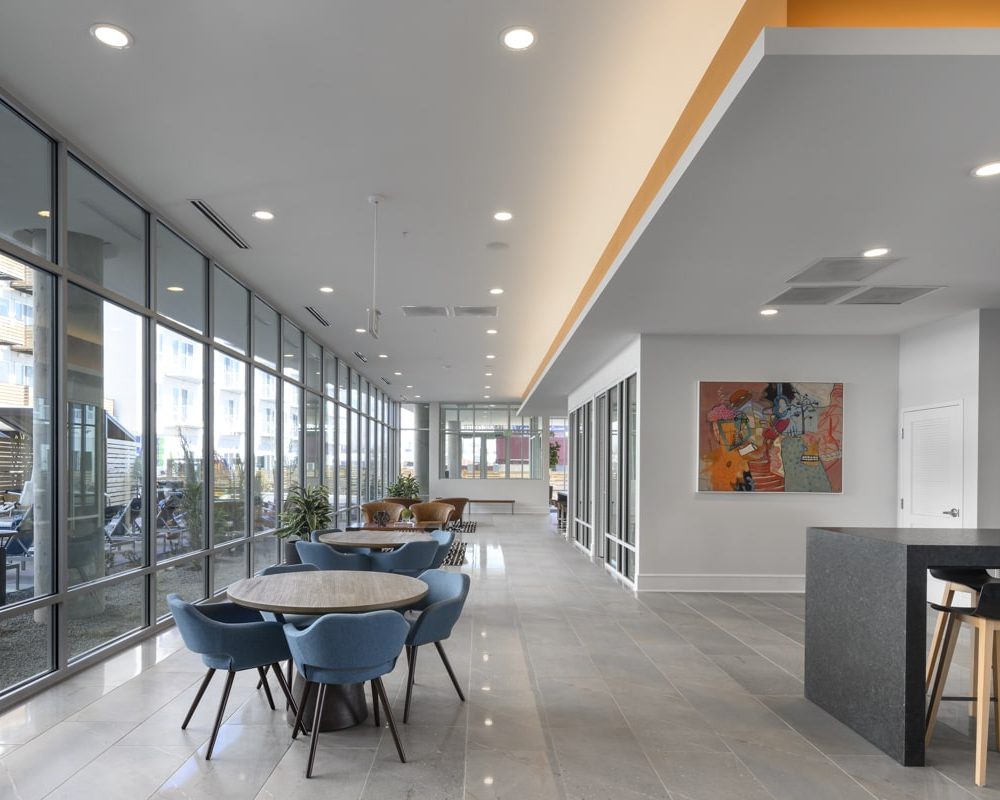 Pet-Friendly Apartments in Denver, CO - Deco - Residential Lounge with Seating Area and Outdoor View